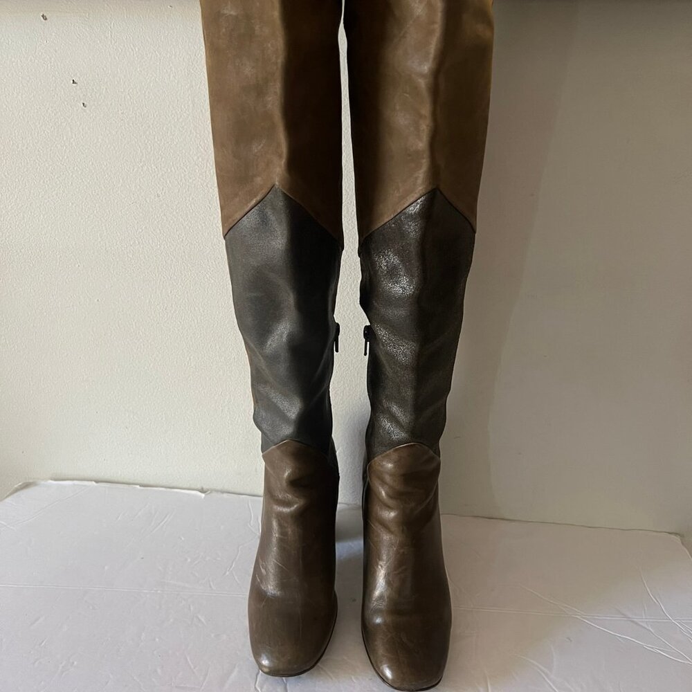 $400 Free People Patchwork Olive Pattern Tall Kne… - image 5